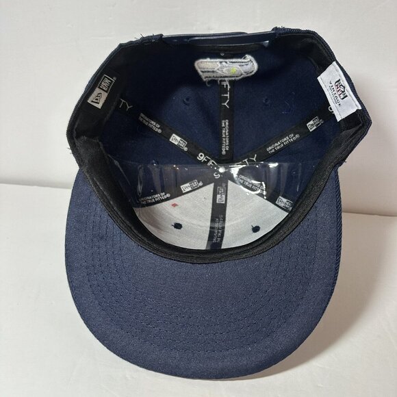 New Era Seattle Seahawks NFL 9FIFTY Embroidered Hat Flat Brim Snapback Cap NWT - Picture 7 of 7